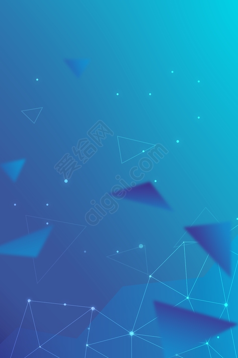 竖版简约蓝色科技智能科幻竖屏海报背景图片psd模板素材62