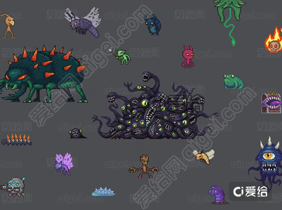 Unity_Pixel Monsters Vol.2_V1.0_2D像素怪物动画特效素材 - 游戏资源包 - 爱给网