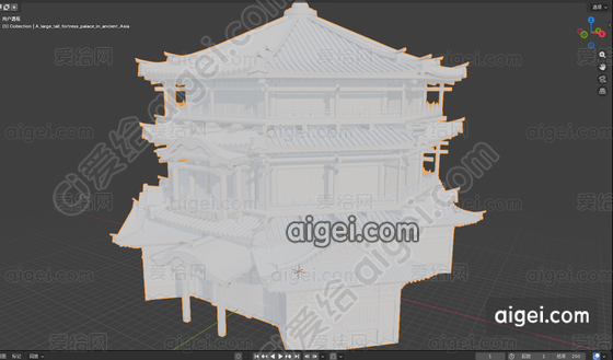 中国古建筑_blend - 3d模型_免费下载 - 爱给网