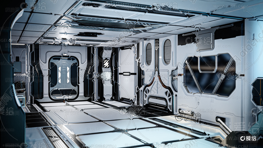 科幻走廊 科幻通道 医疗舱 科幻内部空间 科幻场景_blend|unity3d|stl|obj - 3d模型_免费下载 - 爱给网