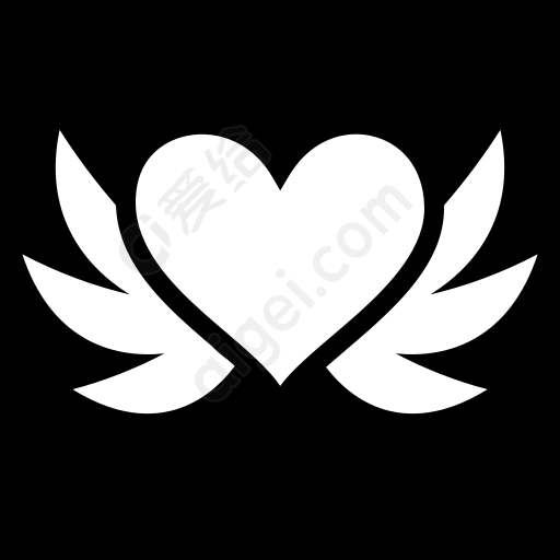 心形翅膀(heart-wings)_png|svg - 图标 - 爱给网