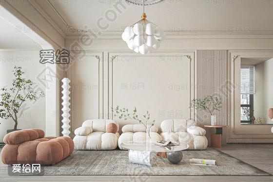 新古典主义客厅(Neo Classic Living Room)_skp - 草图大师模型 - 爱给网