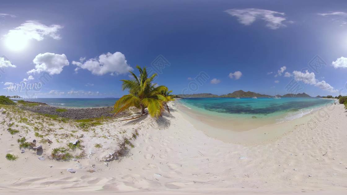 【360°全景VR】加勒比海的天堂。热带海滩休闲,360视频,8K_mp4 - VR360全景视频 - 爱给网