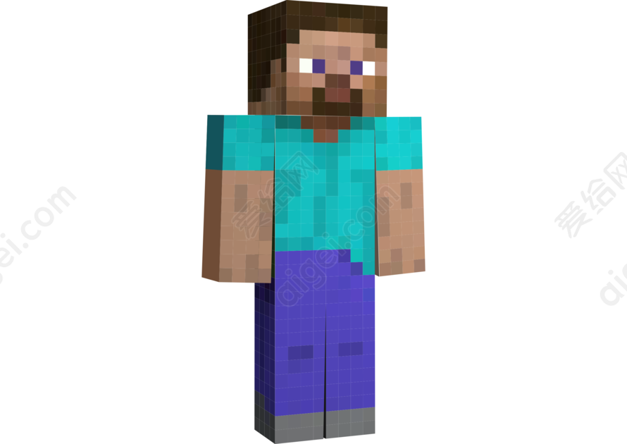 史蒂夫-我的世界-矢量图-1(steve-minecraft-vector-1)_png|svg - 图标 - 爱给网