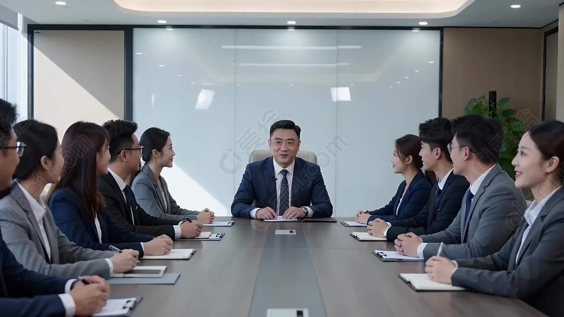 企业部门开会交流商务团队合作洽谈_mp4 - 高清实拍视频素材_免费下载 - 爱给网